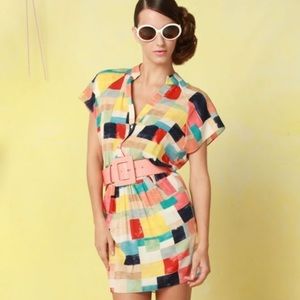 Alice + Olivia Silk Taryn Dolman Check Dress XS